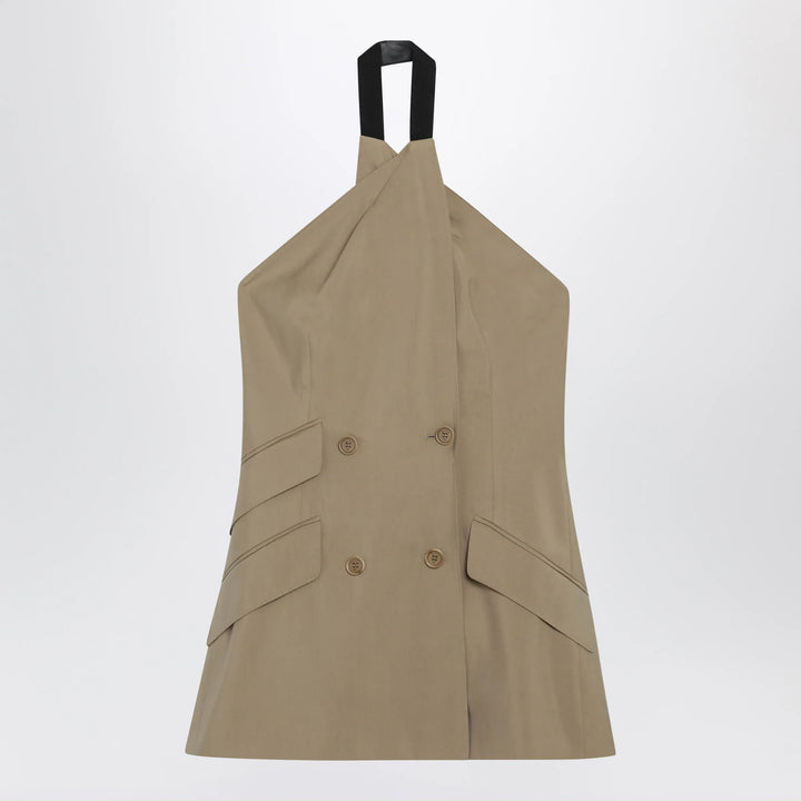 Max Mara - Sleeveless jacket in sand-colored wool and silk poplin Brand Apparel &amp; Accessories > Clothing > Outerwear > Coats &amp; Jackets 40  IT