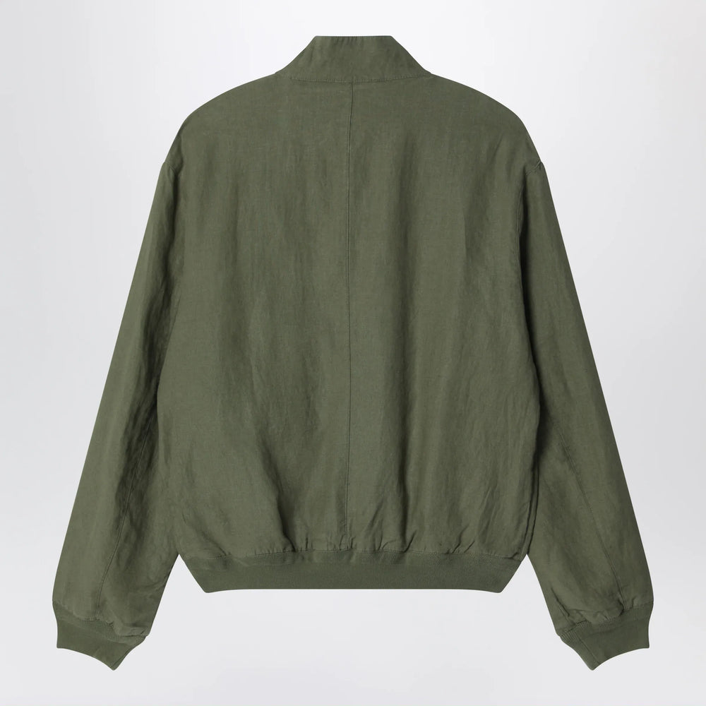 Polo Ralph Lauren - Dark green linen zip-up jacket Brand Apparel & Accessories > Clothing > Outerwear > Coats & Jackets