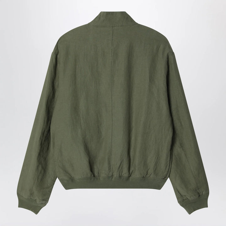 Polo Ralph Lauren - Dark green linen zip-up jacket Brand Apparel &amp; Accessories > Clothing > Outerwear > Coats &amp; Jackets