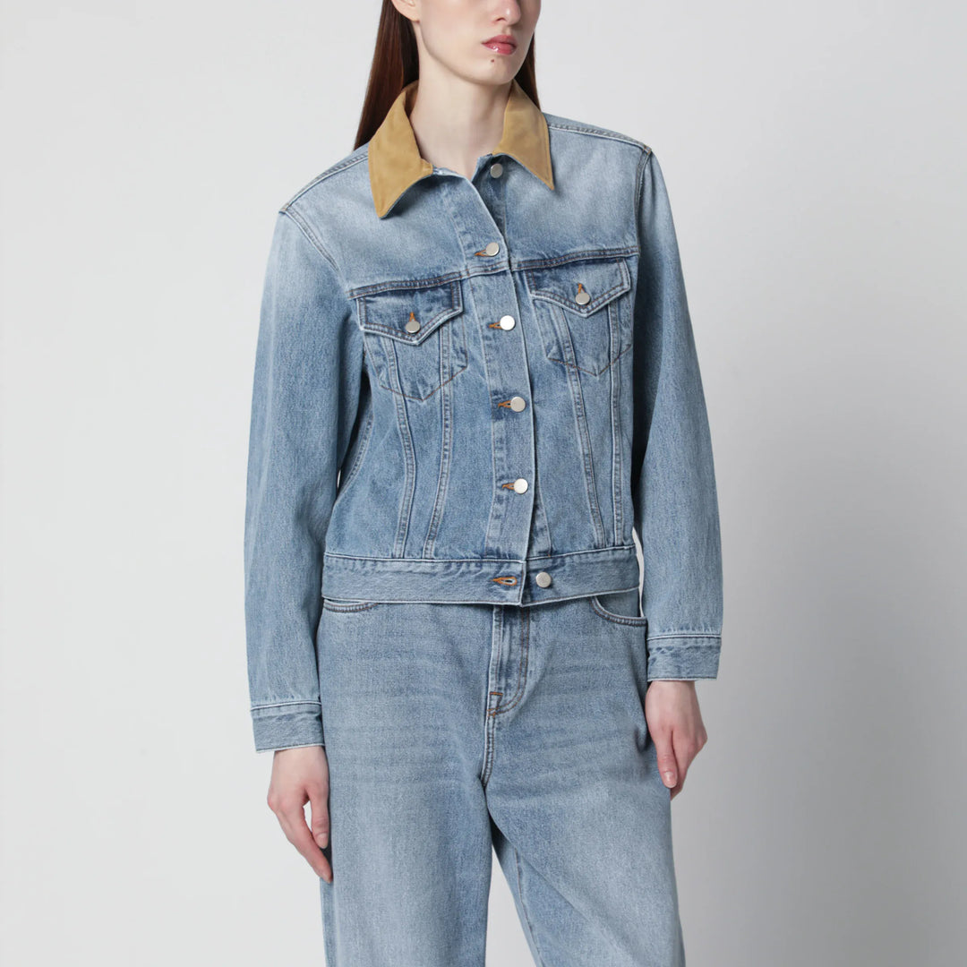 Róhe - Blue denim jacket with suede collar Brand Apparel &amp; Accessories > Clothing > Outerwear > Coats &amp; Jackets 36  FR