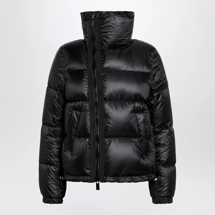 Sacai - Black down jacket with asymmetrical zip Brand Apparel &amp; Accessories > Clothing > Outerwear > Coats &amp; Jackets