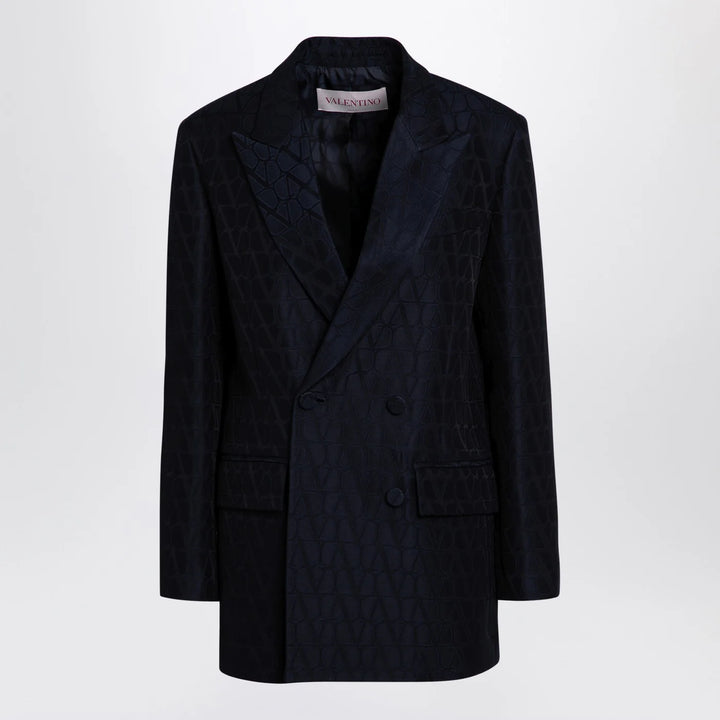 Valentino - Navy blue double-breasted jacket Toile Iconographe Brand Apparel &amp; Accessories > Clothing > Outerwear > Coats &amp; Jackets 40  IT