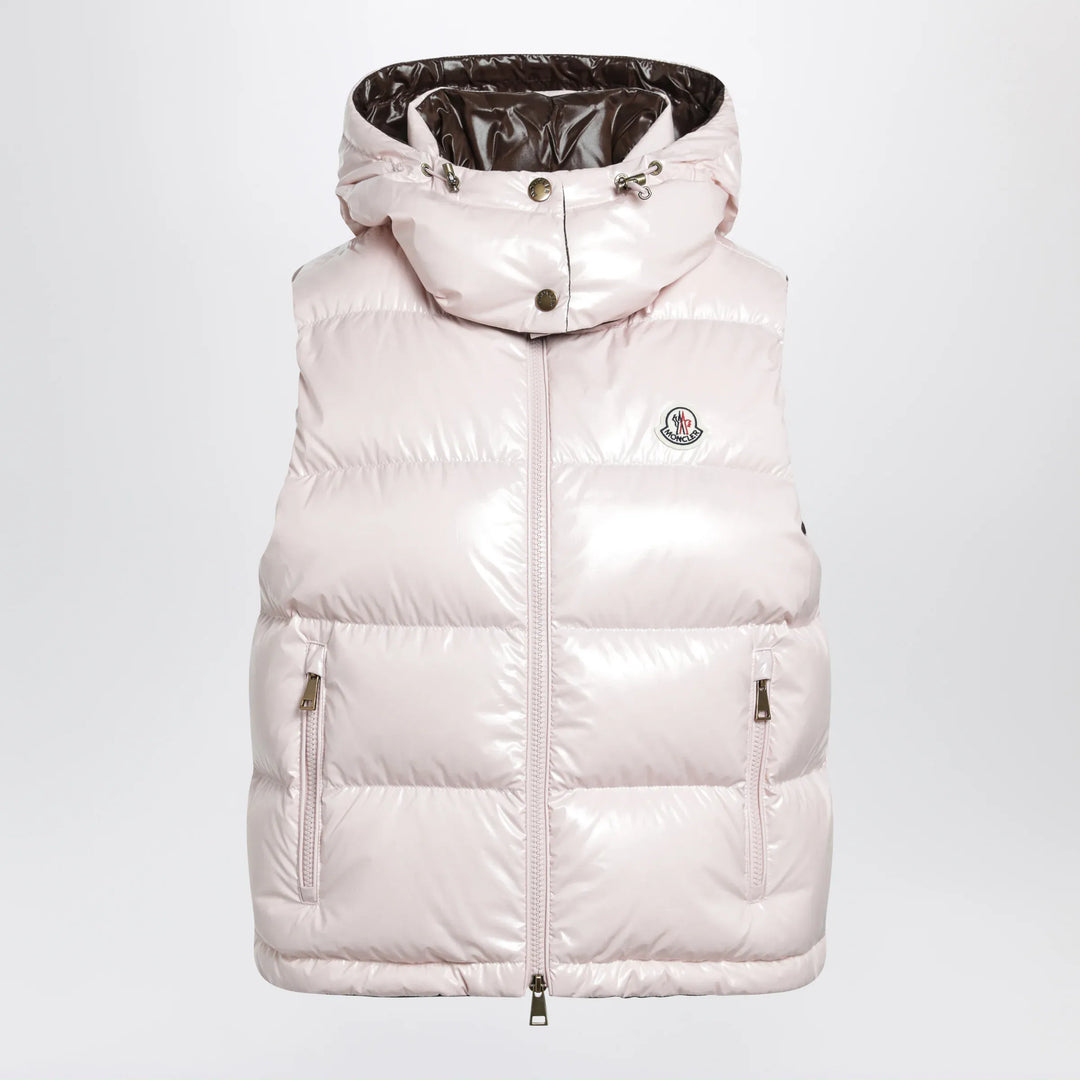 Moncler - Niverolle short down vest in nylon, pink Brand Apparel & Accessories > Clothing > Outerwear > Vests 1