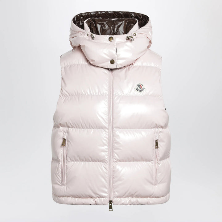 Moncler - Niverolle short down vest in nylon, pink Brand Apparel &amp; Accessories > Clothing > Outerwear > Vests
