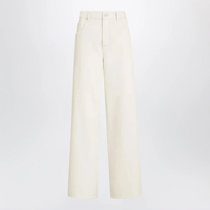 Brunello Cucinelli - Relaxed-fit dyed denim trousers with monile detail Brand Apparel &amp; Accessories > Clothing > Pants 38  IT