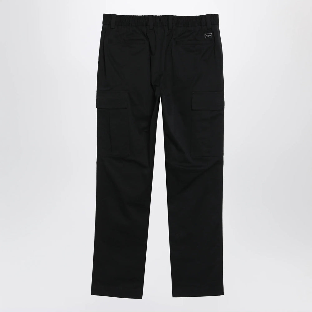 Dolce&Gabbana - Black cotton gabardine cargo trousers Brand Apparel & Accessories > Clothing > Pants