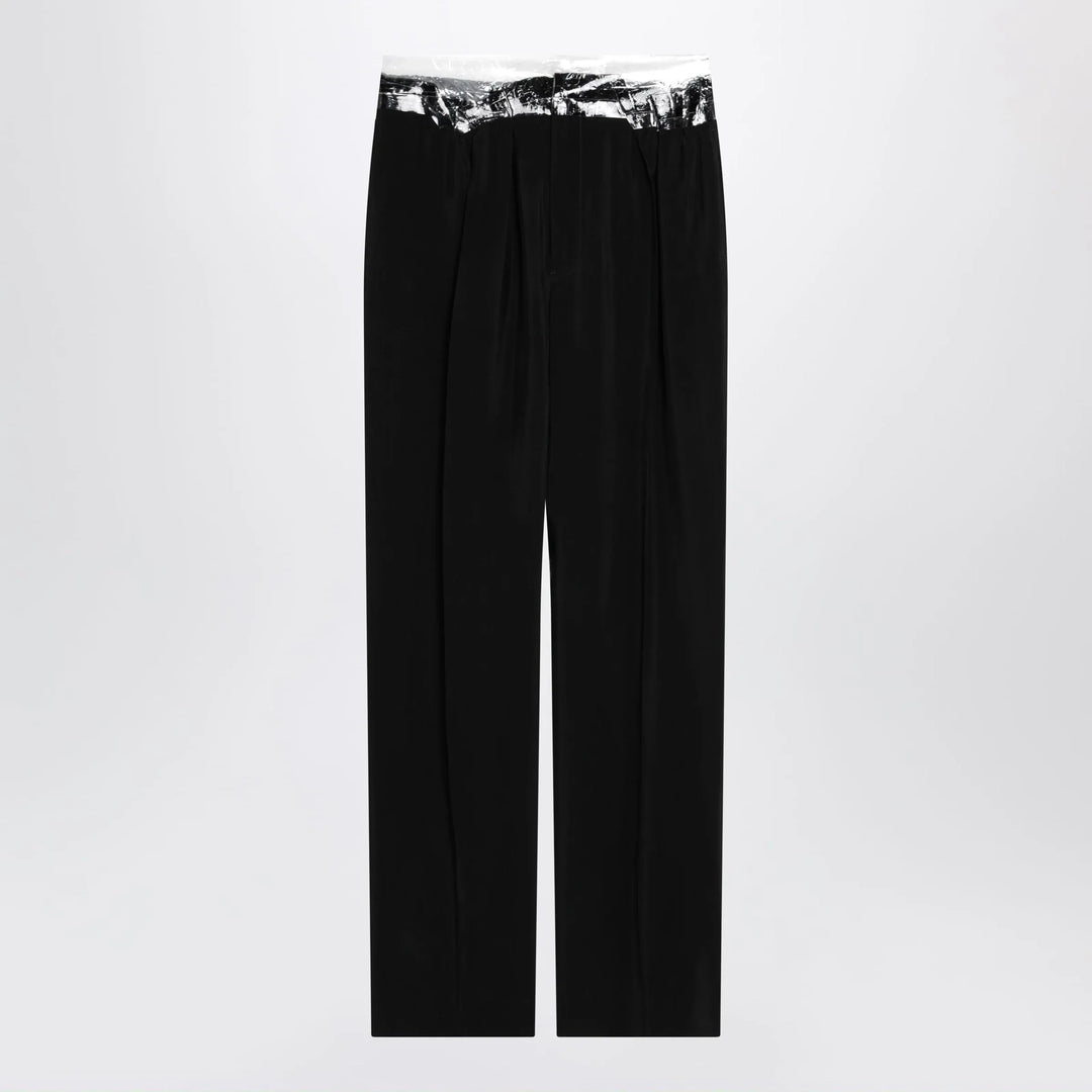Maison Margiela - Black pants with tape-detail waistband Brand Apparel &amp; Accessories > Clothing > Pants