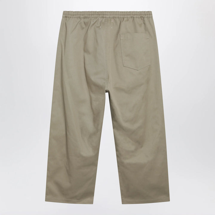 Maison Margiela - Low-crotch cotton gabardine trousers in beige Brand Apparel &amp; Accessories > Clothing > Pants
