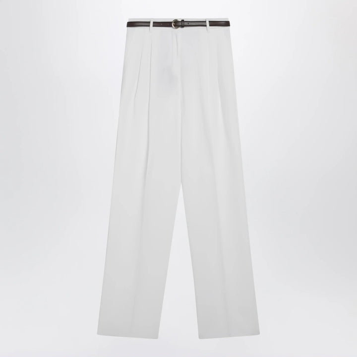 Max Mara Studio - White cotton trousers Brand Apparel &amp; Accessories > Clothing > Pants 40  IT