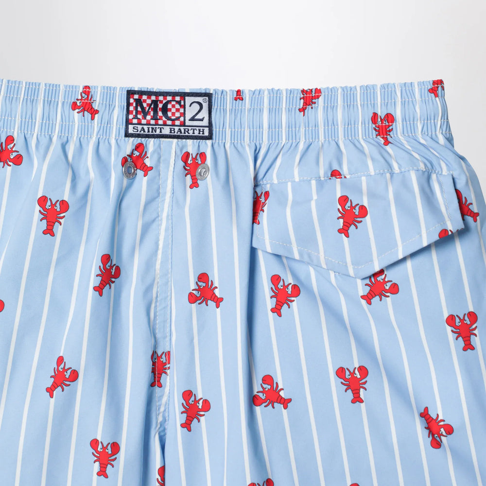 MC2 Saint Barth - Light blue Jean swim shorts with crab print Brand Apparel & Accessories > Clothing > Pants