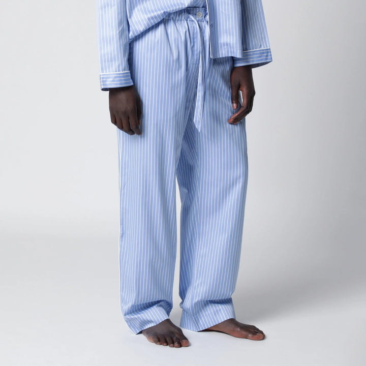 Tekla - Light blue pajama trousers with white stripes Brand Apparel &amp; Accessories > Clothing > Pants