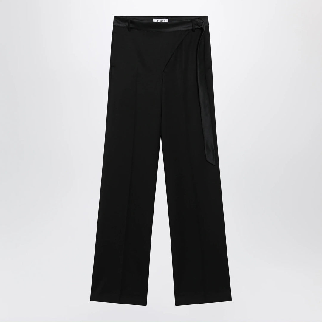 The Attico - Black virgin wool tuxedo trousers Brand Apparel & Accessories > Clothing > Pants 40  IT