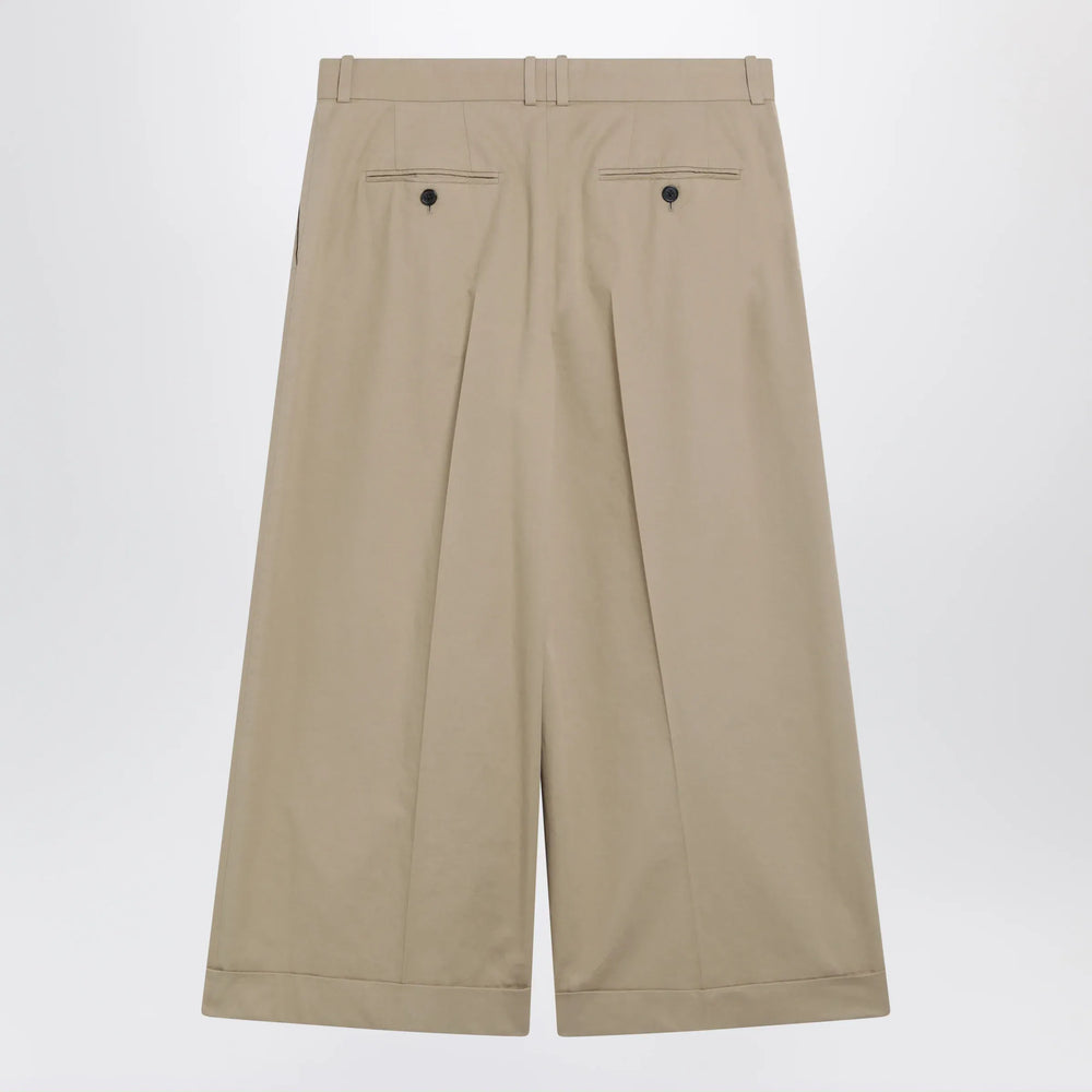 The Row - Pleated culotte pants in cotton blend, beige Brand Apparel & Accessories > Clothing > Pants 6 US