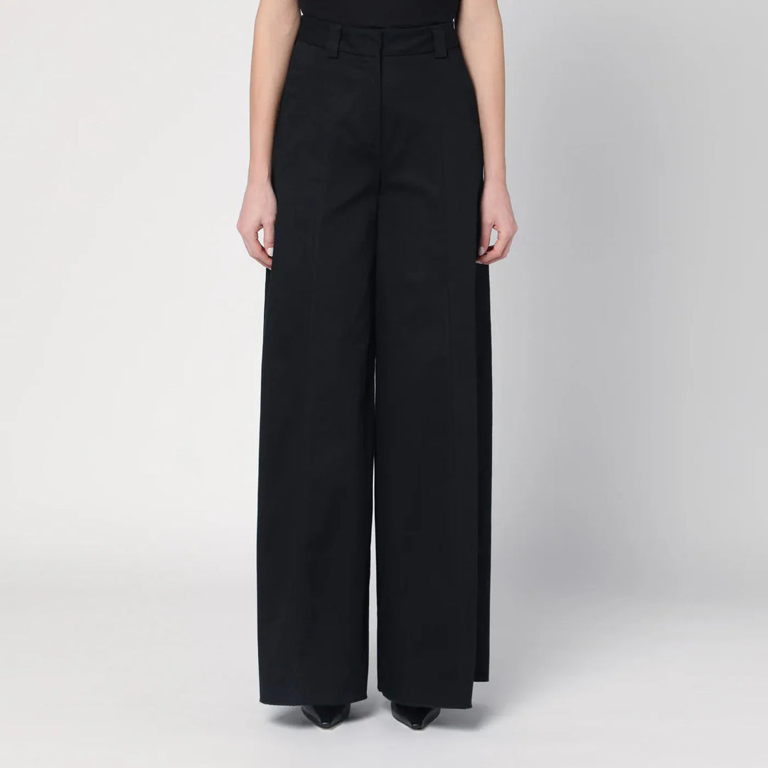 TheLatest - Wide black Alma trousers Brand Apparel & Accessories > Clothing > Pants 38  IT