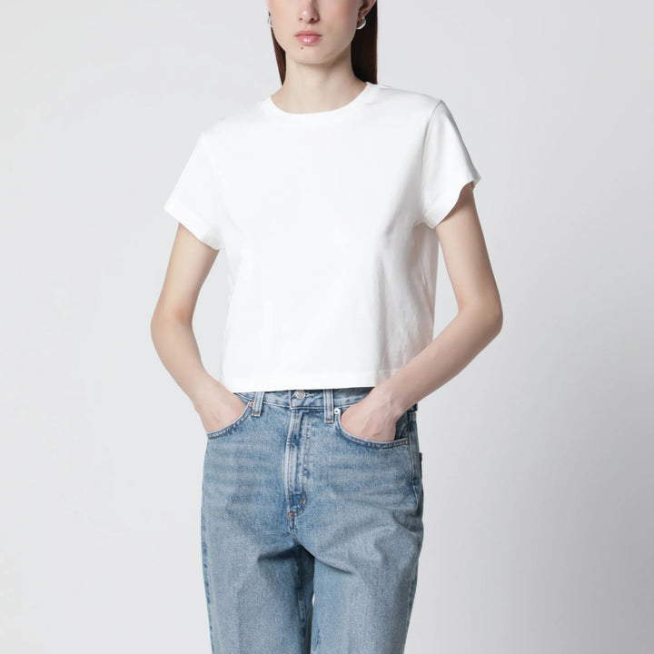 AGOLDE - White cotton crew-neck T-shirt Brand Apparel &amp; Accessories > Clothing > Shirts &amp; Tops