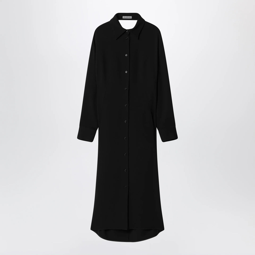 Balenciaga - Black shirt dress in wool and silk Brand Apparel & Accessories > Clothing > Shirts & Tops 36  FR