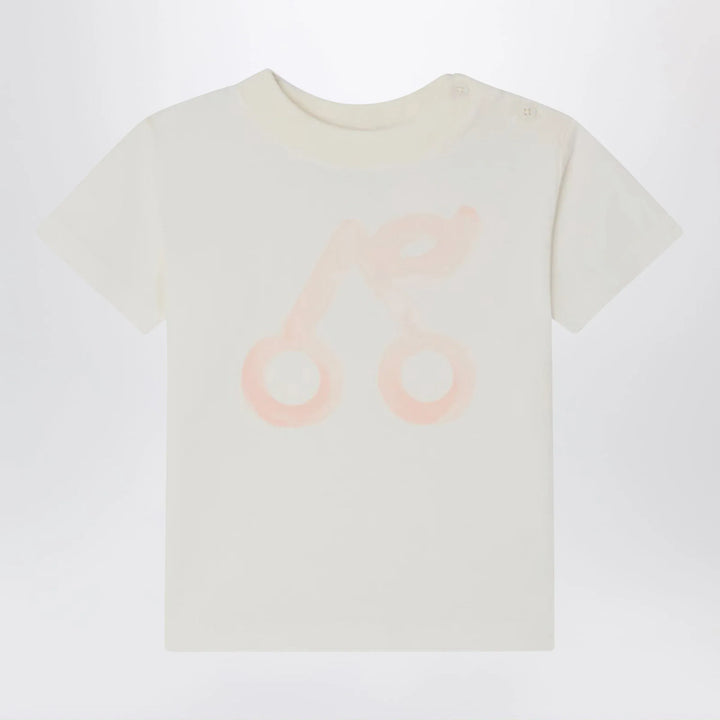 Bonpoint - Cai white T-shirt with cherry print Brand Apparel &amp; Accessories > Clothing > Shirts &amp; Tops 3A