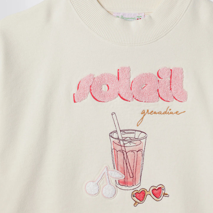 Bonpoint - Écru cotton sweatshirt Brand Apparel &amp; Accessories > Clothing > Shirts &amp; Tops