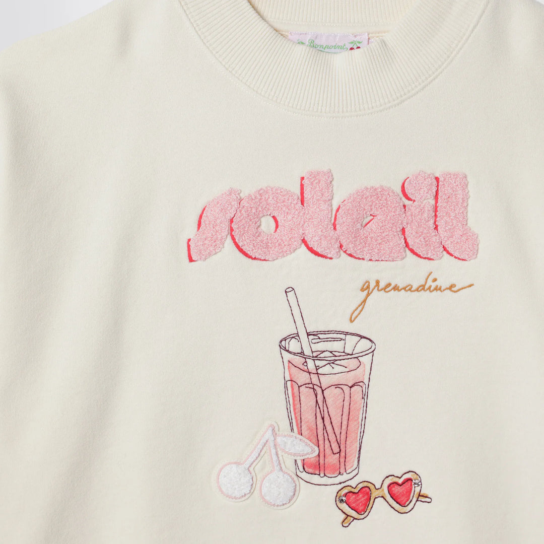 Bonpoint - Écru cotton sweatshirt Brand Apparel &amp; Accessories > Clothing > Shirts &amp; Tops