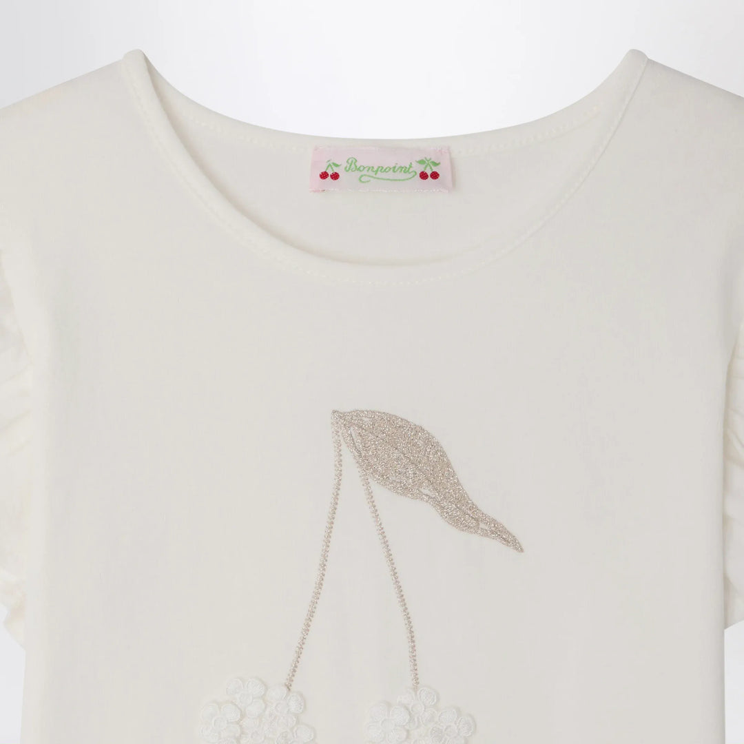 Bonpoint - Emila white cotton T-shirt Brand Apparel &amp; Accessories > Clothing > Shirts &amp; Tops