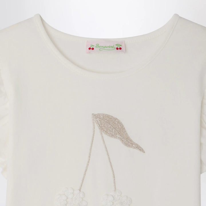 Bonpoint - Emila white cotton T-shirt Brand Apparel &amp; Accessories > Clothing > Shirts &amp; Tops