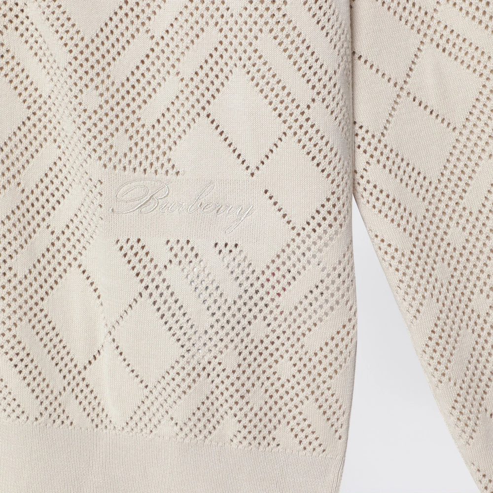 Burberry - Openwork cotton cardigan in light beige Brand Apparel & Accessories > Clothing > Shirts & Tops