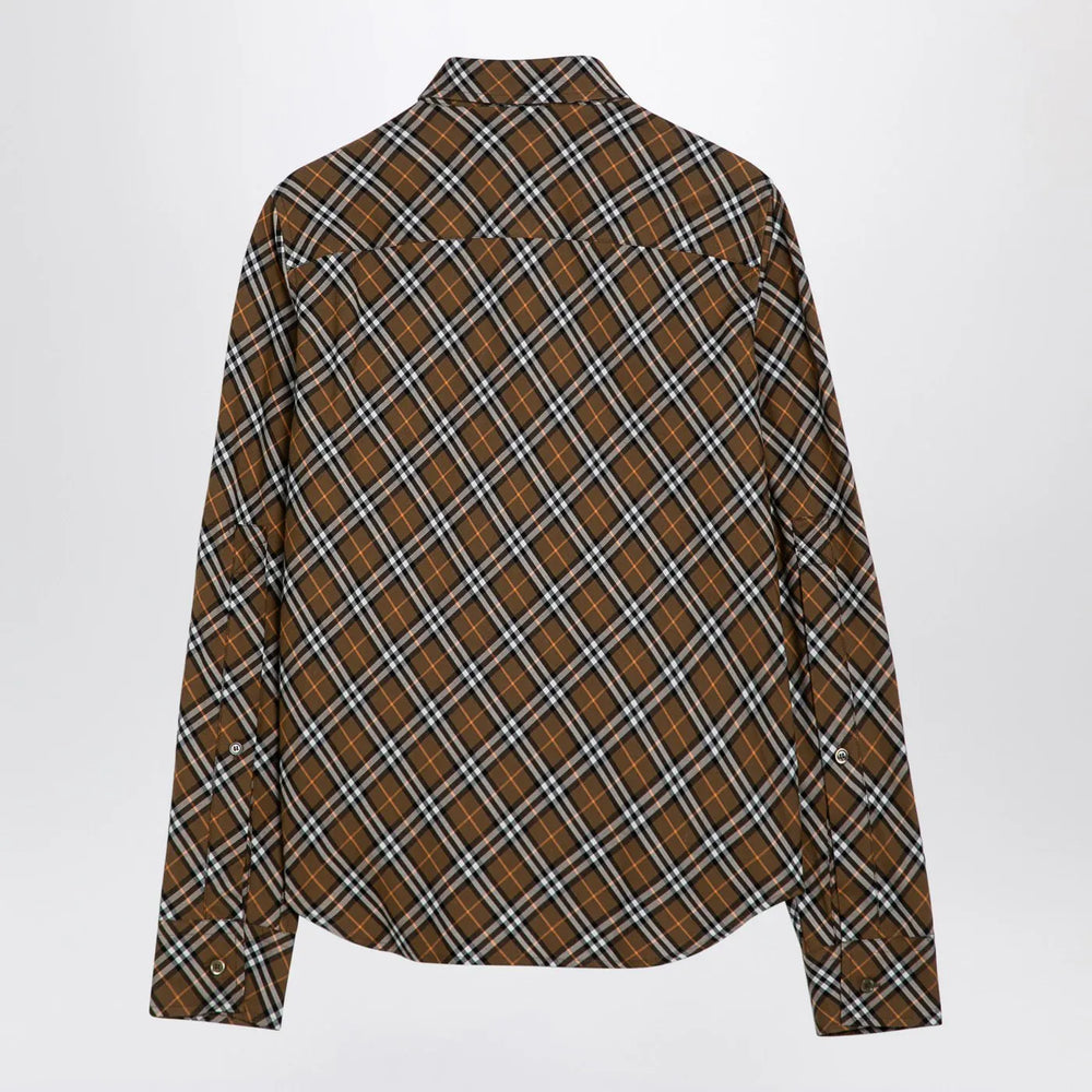 Burberry - Oxid-coloured Check cotton shirt Brand Apparel & Accessories > Clothing > Shirts & Tops