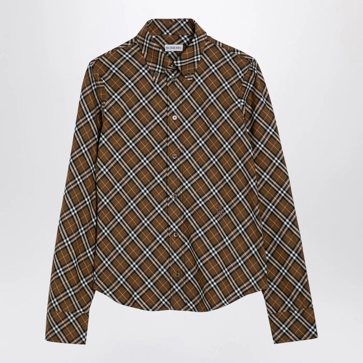 Burberry - Oxid-coloured Check cotton shirt Brand Apparel &amp; Accessories > Clothing > Shirts &amp; Tops 6 UK