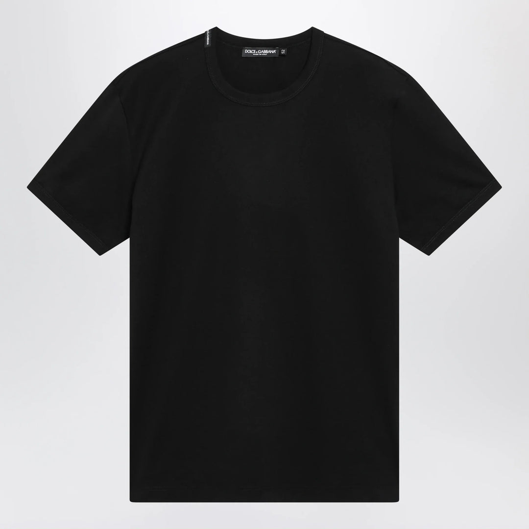 Dolce&amp;Gabbana - Black cotton jersey T-shirt Brand Apparel &amp; Accessories > Clothing > Shirts &amp; Tops 48 IT