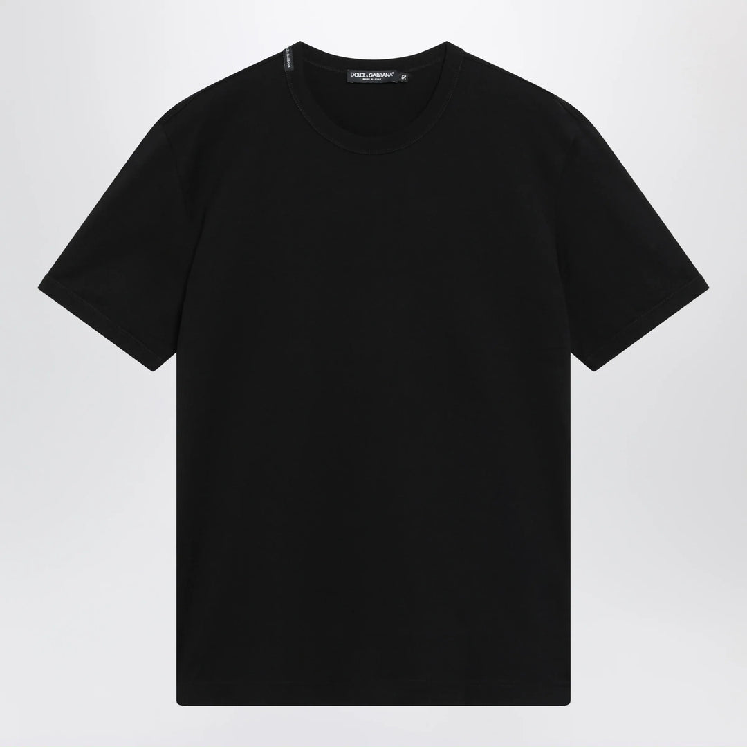 Dolce&amp;Gabbana - Black cotton jersey T-shirt Brand Apparel &amp; Accessories > Clothing > Shirts &amp; Tops 52 IT