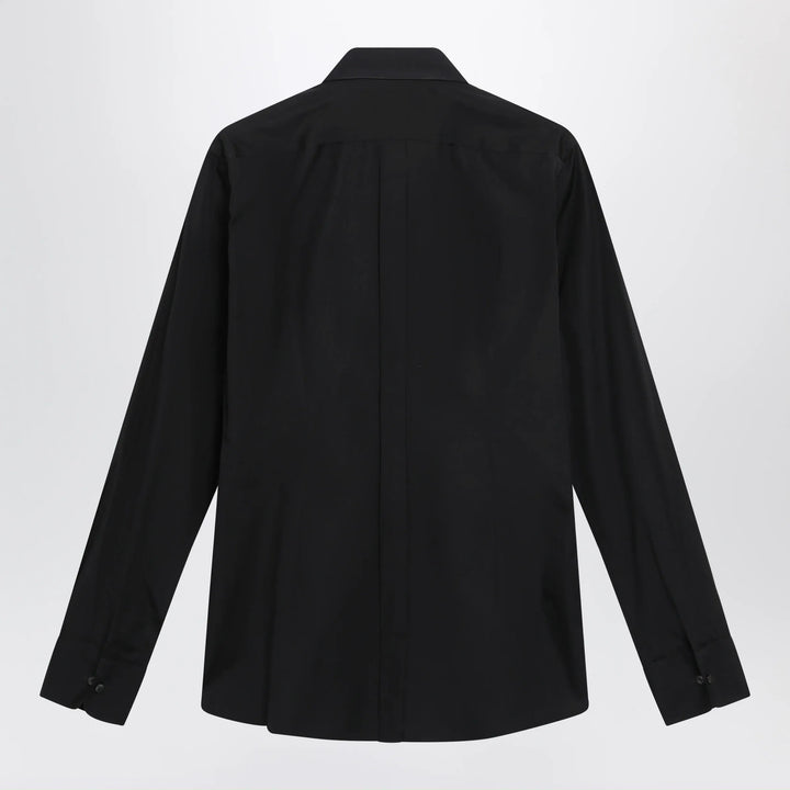 Dolce&amp;Gabbana - Gold-fit tuxedo shirt in cotton poplin, black Brand Apparel &amp; Accessories > Clothing > Shirts &amp; Tops