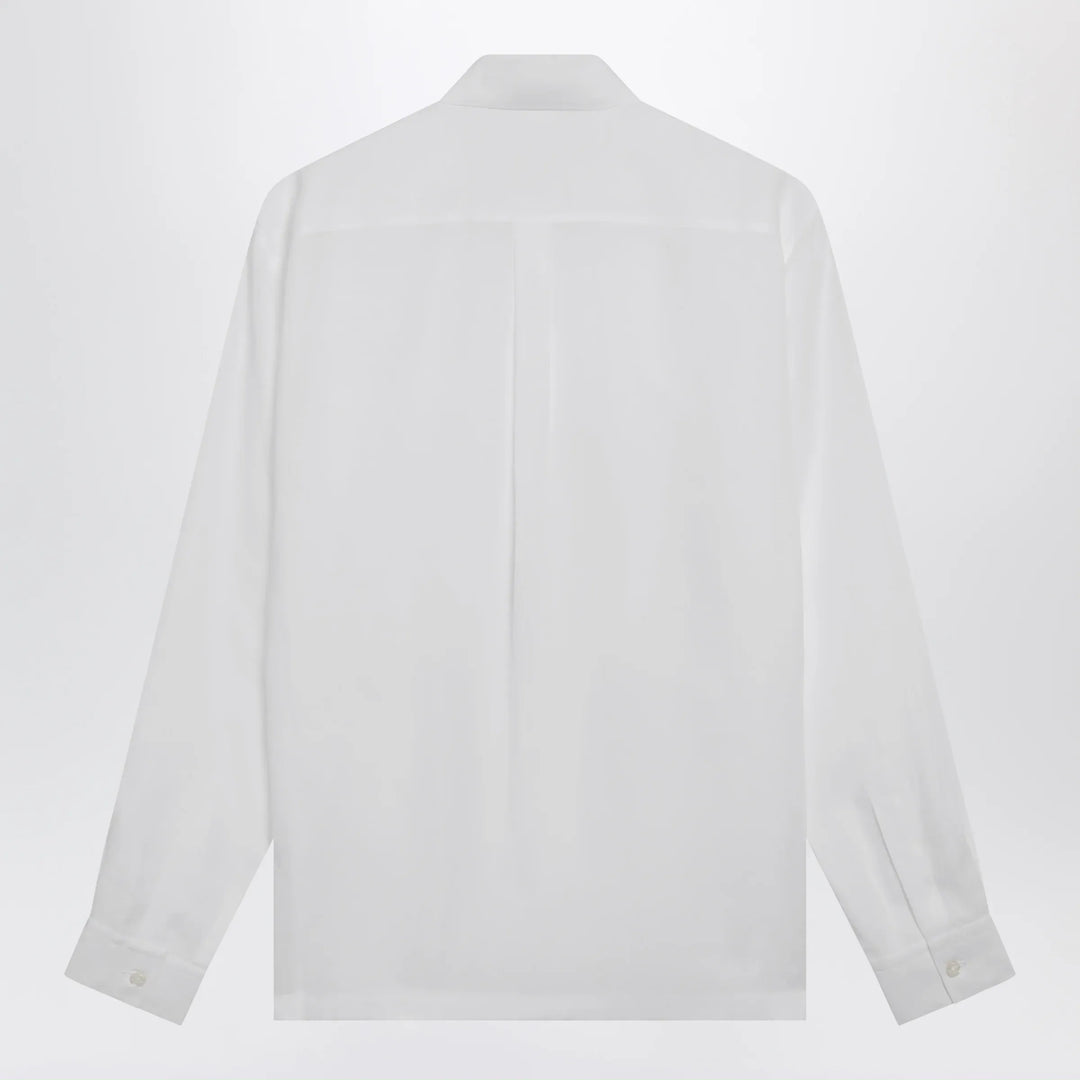 Dolce&amp;Gabbana - Hawaii-fit linen shirt with DG hardware, optic white Brand Apparel &amp; Accessories > Clothing > Shirts &amp; Tops