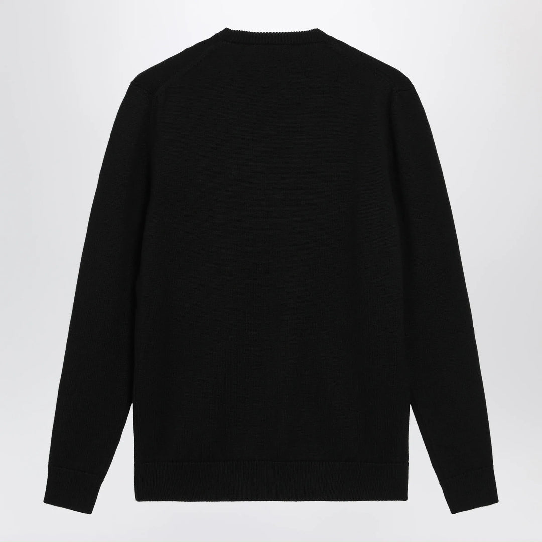 Dolce&amp;Gabbana - V-neck sweater with embroidered floral details in wool, black Brand Apparel &amp; Accessories > Clothing > Shirts &amp; Tops 38  IT