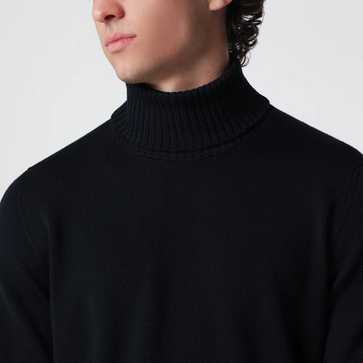 Drumohr - Navy blue wool turtleneck sweater Brand Apparel &amp; Accessories > Clothing > Shirts &amp; Tops