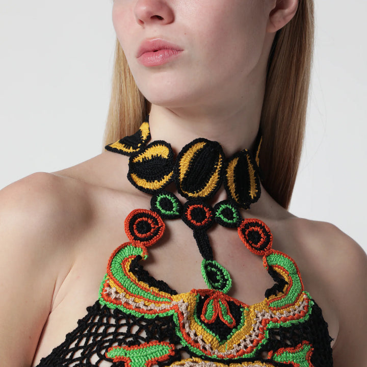 ETRO - Cropped top with floral crochet-effect pattern Brand Apparel &amp; Accessories > Clothing > Shirts &amp; Tops 40  IT