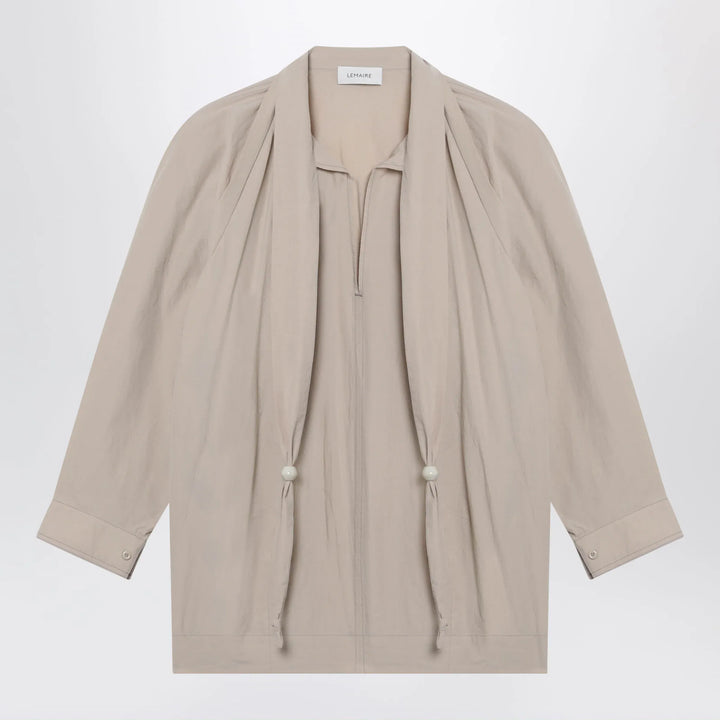 LEMAIRE - Greige blouse with scarf Brand Apparel &amp; Accessories > Clothing > Shirts &amp; Tops 36  FR