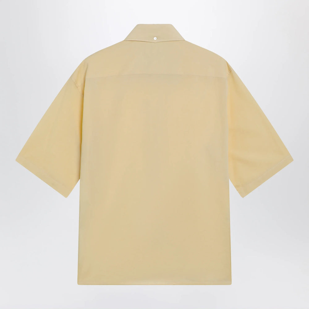 LEMAIRE - Light yellow short-sleeve wool shirt Brand Apparel & Accessories > Clothing > Shirts & Tops