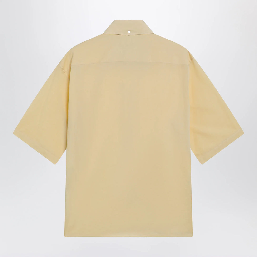 LEMAIRE - Light yellow short-sleeve wool shirt Brand Apparel &amp; Accessories > Clothing > Shirts &amp; Tops