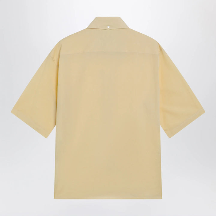 LEMAIRE - Light yellow short-sleeve wool shirt Brand Apparel &amp; Accessories > Clothing > Shirts &amp; Tops