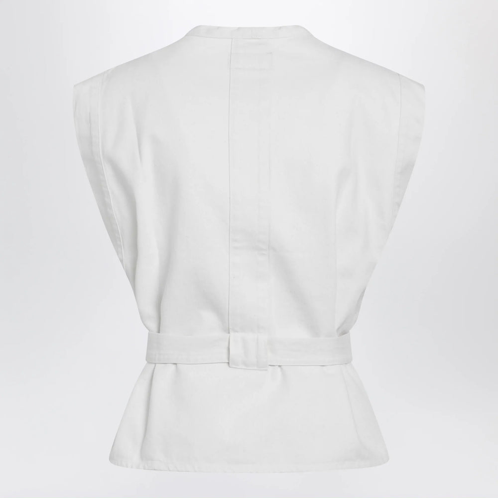 LEMAIRE - White Chasuble shirt in bleached denim Brand Apparel & Accessories > Clothing > Shirts & Tops