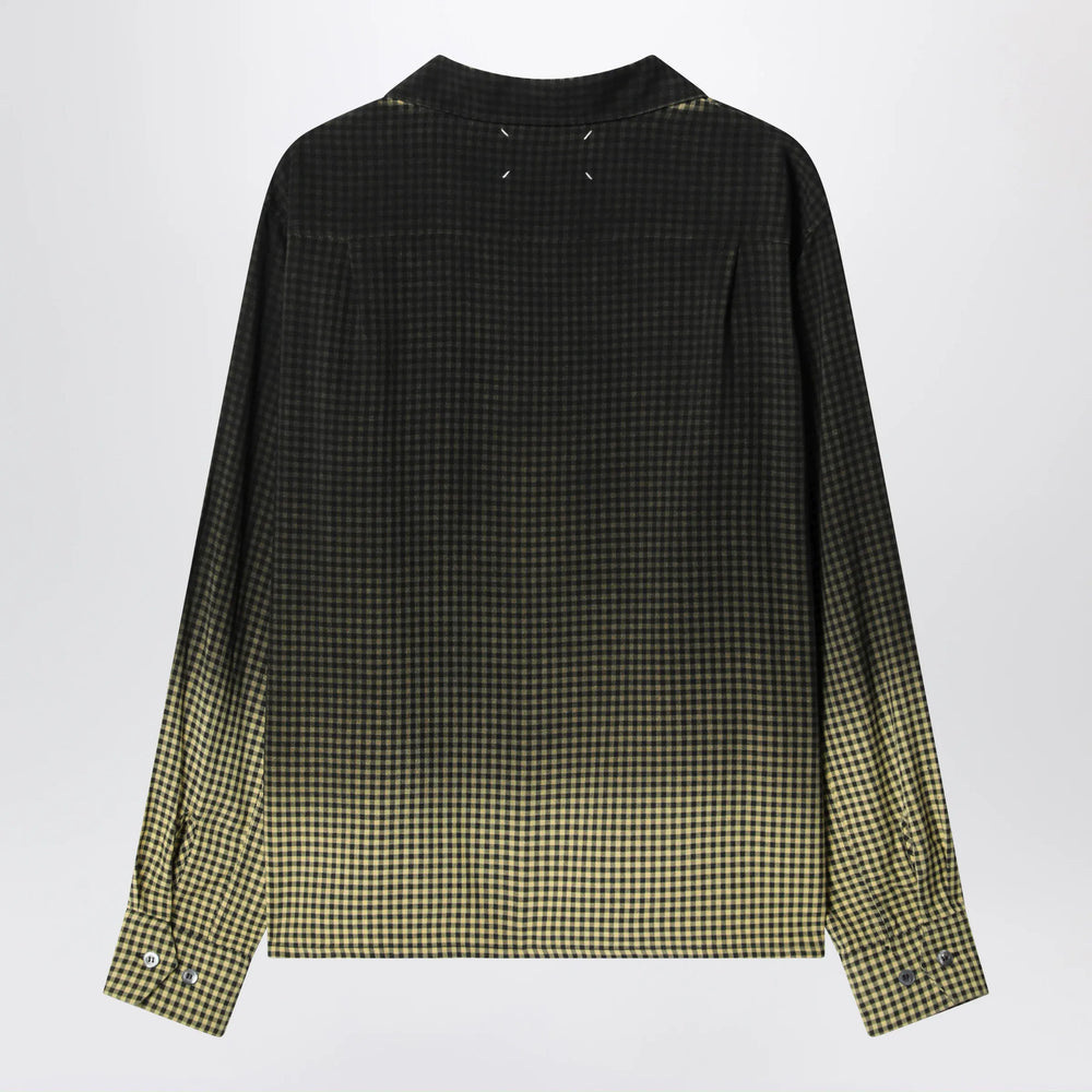 Maison Margiela - Gradient check viscose shirt in yellow and black Brand Apparel & Accessories > Clothing > Shirts & Tops