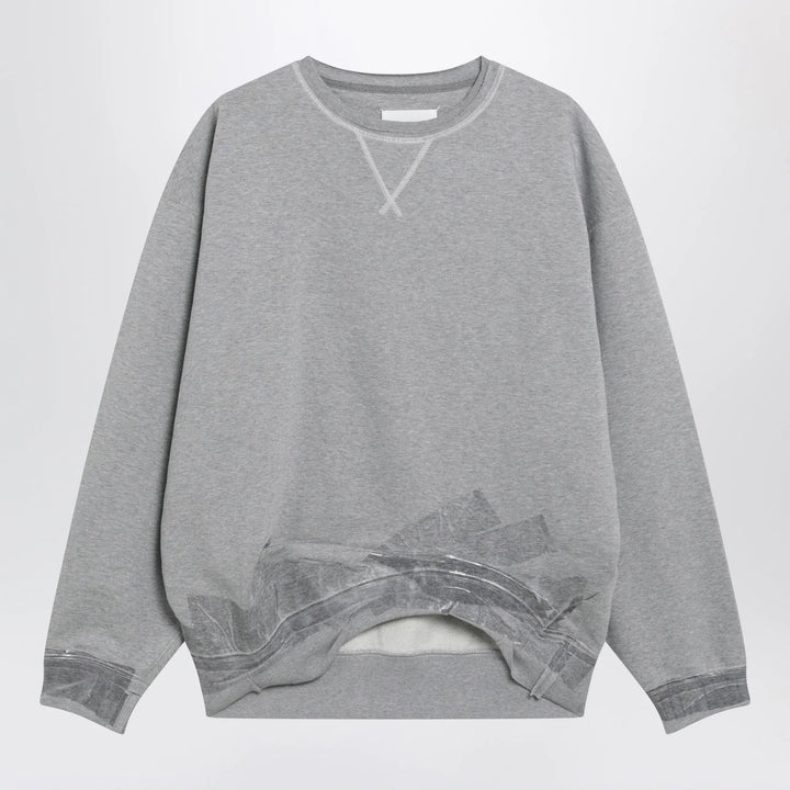 Maison Margiela - Taped cotton jersey sweatshirt in grey Brand Apparel &amp; Accessories > Clothing > Shirts &amp; Tops
