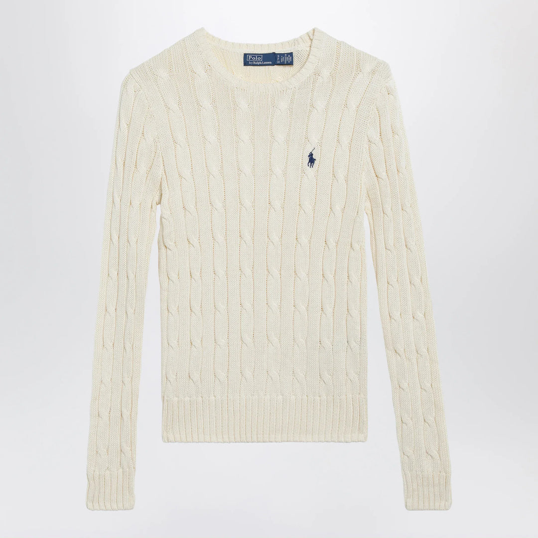 Polo Ralph Lauren - Cream cable-knit cotton sweater Brand Apparel &amp; Accessories > Clothing > Shirts &amp; Tops M