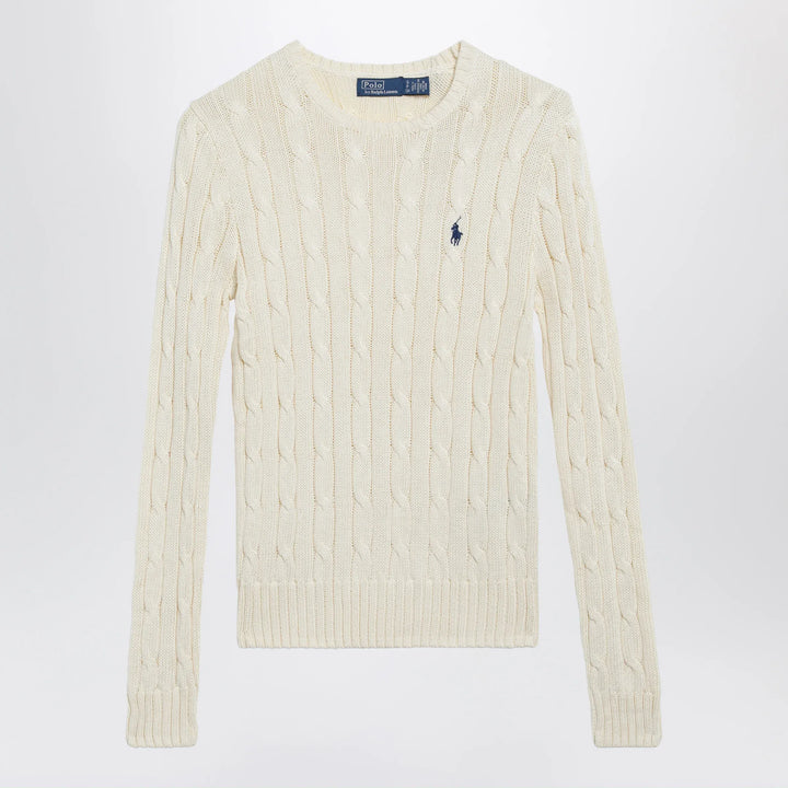 Polo Ralph Lauren - Cream cable-knit cotton sweater Brand Apparel &amp; Accessories > Clothing > Shirts &amp; Tops M