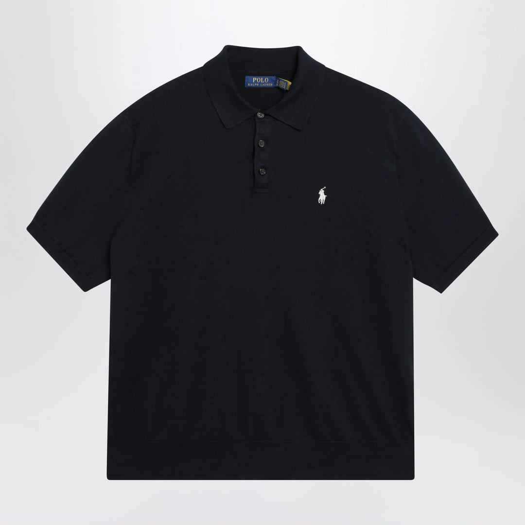 Polo Ralph Lauren - Navy blue cotton knit polo Brand Apparel &amp; Accessories > Clothing > Shirts &amp; Tops S