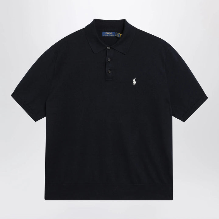 Polo Ralph Lauren - Navy blue cotton knit polo Brand Apparel &amp; Accessories > Clothing > Shirts &amp; Tops S