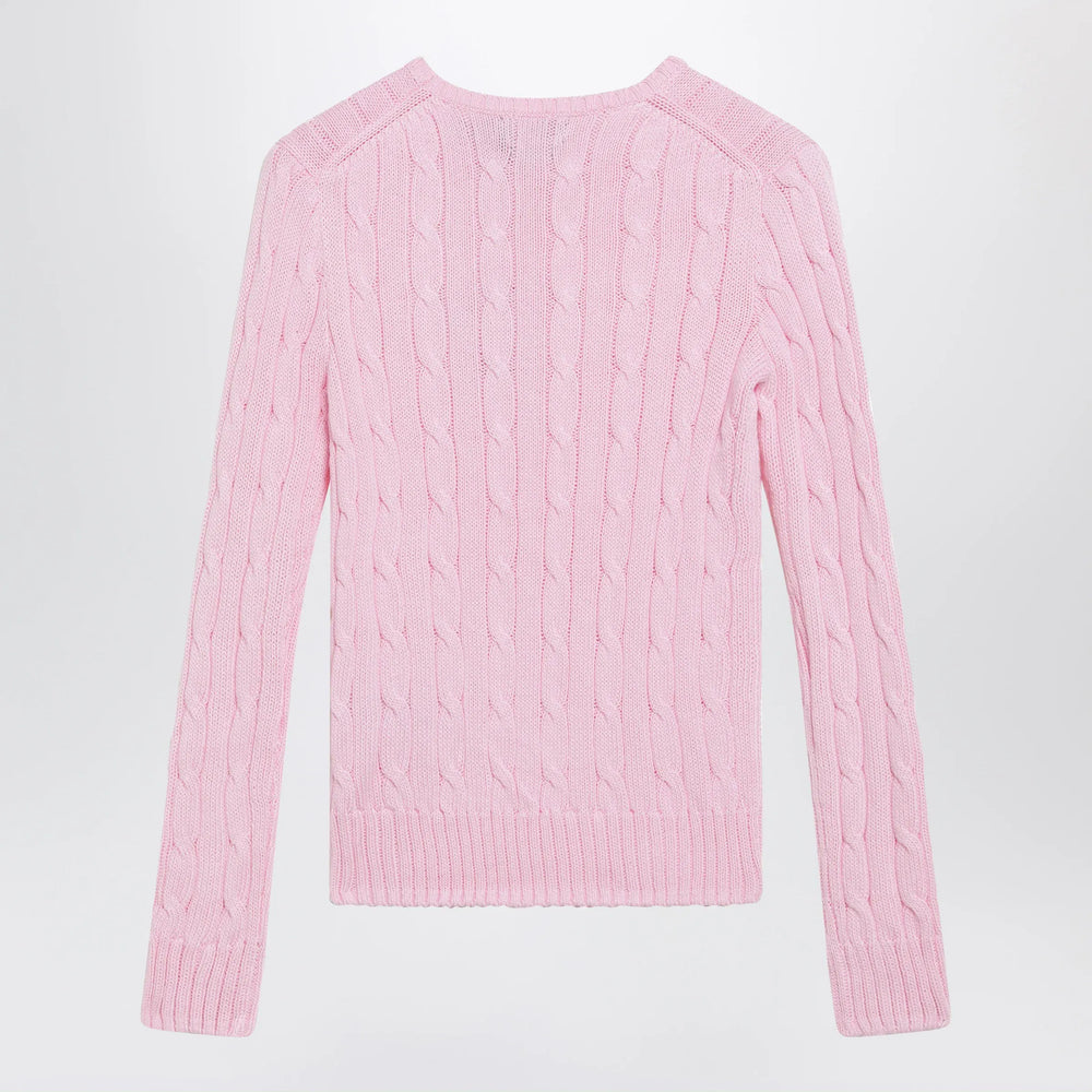 Polo Ralph Lauren - Pink cable-knit cotton sweater Brand Apparel & Accessories > Clothing > Shirts & Tops