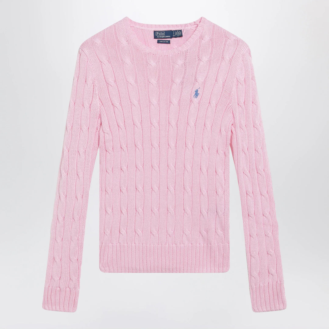 Polo Ralph Lauren - Pink cable-knit cotton sweater Brand Apparel &amp; Accessories > Clothing > Shirts &amp; Tops M