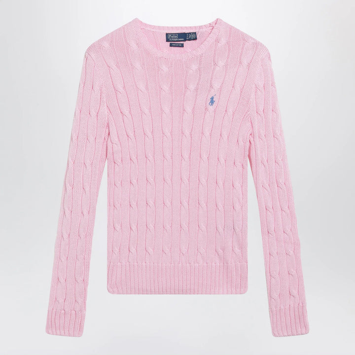 Polo Ralph Lauren - Pink cable-knit cotton sweater Brand Apparel &amp; Accessories > Clothing > Shirts &amp; Tops M