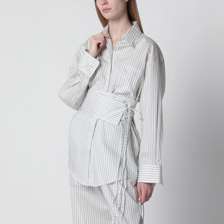 Róhe - Silk striped shirt with belt Brand Apparel &amp; Accessories > Clothing > Shirts &amp; Tops 36  FR